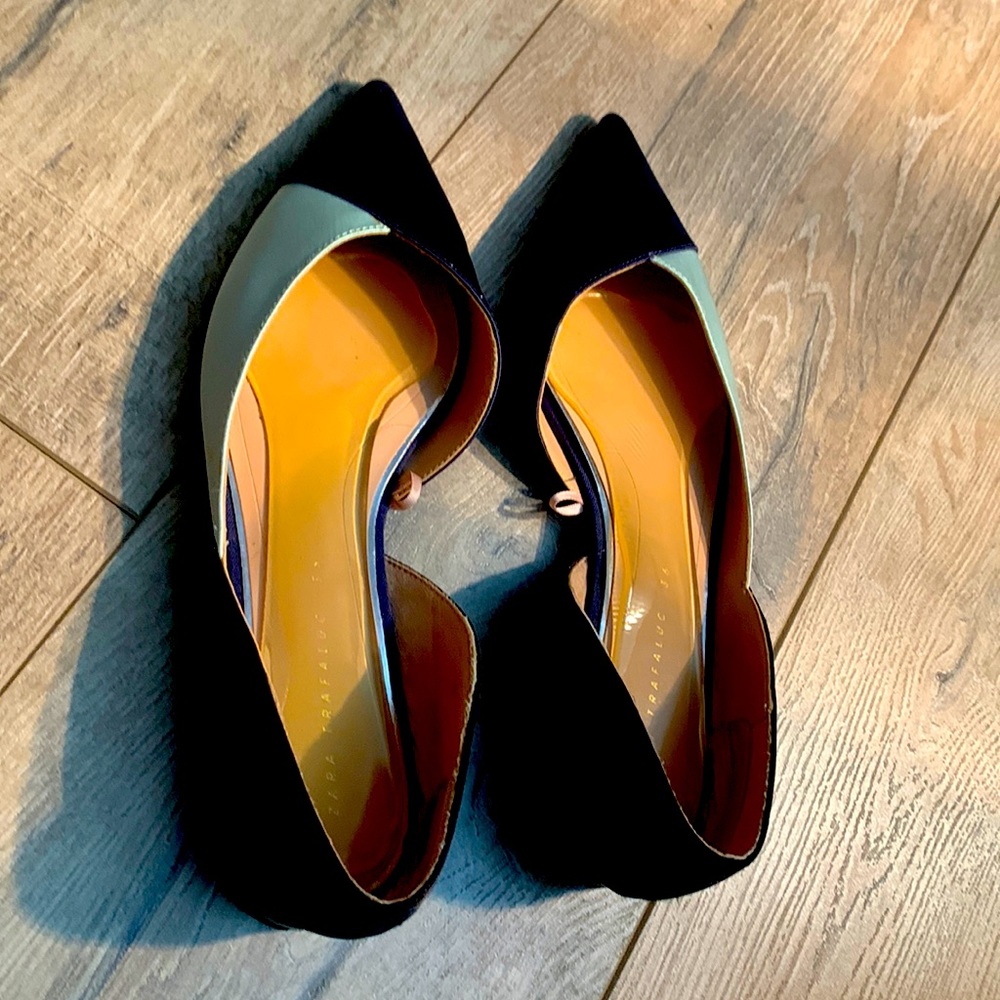 Flats two toned blue and aqua bought from Portugal. Worn once brand new